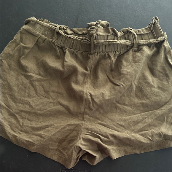 High Waist Olive Women's Shorts - Picture 3 of 8